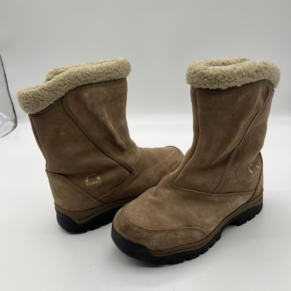 Sorel Water Fall NL1964-250 Tan Suede Waterproof Winter Boots Women 7 Thinsulate